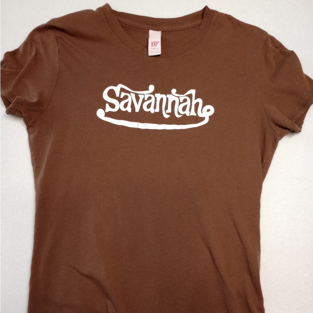 Vintage 90s HYP Spiral Tag Shirt Savannah Brown Short Sleeve Size‎ Small Y2K - Picture 5 of 8